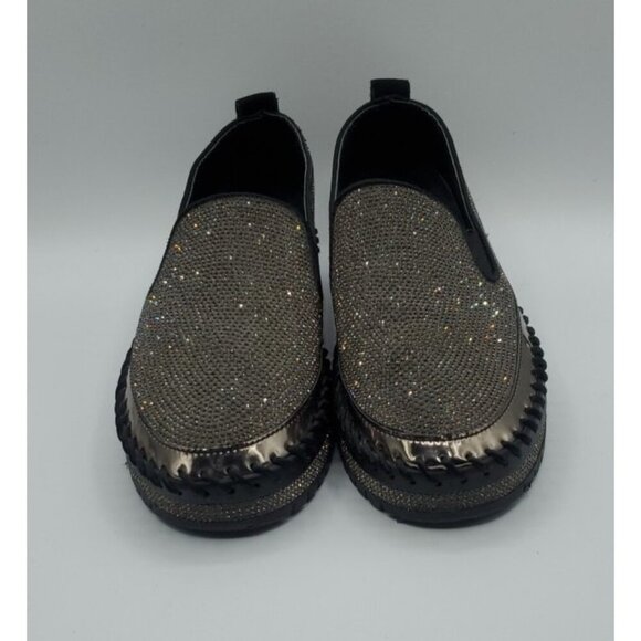 MUGUAN COMPANY 1997 Black Silver Jeweled Slip On Flats Size 250 = 8,5 US - Picture 2 of 11